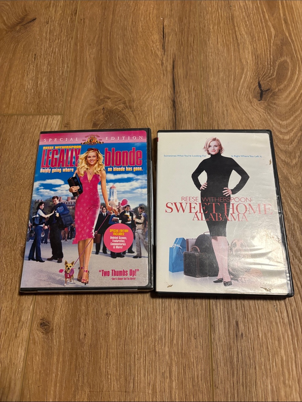 Classic Reese Witherspoon movies; Sweet Home Alabama and Legally Blonde